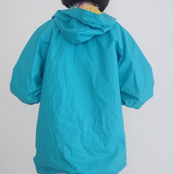 Vintage Misty Harbor Teal Plaid Lined Waterproof Raincoat Jacket M - Picture 3 of 12